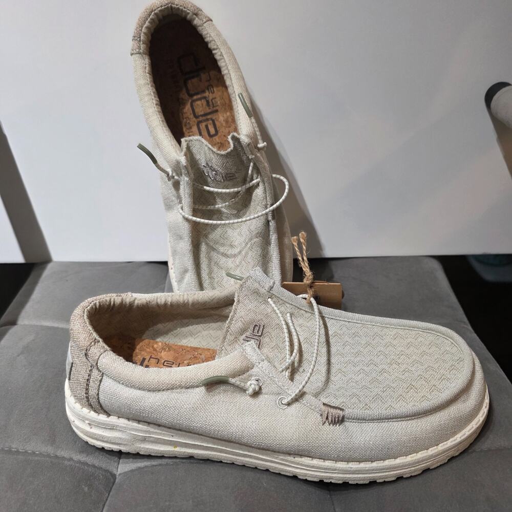 Hey Dude Wally Eco Linen Cottonwood Casual Shoes Men's Loafers - US 10 NWT - Picture 7 of 10